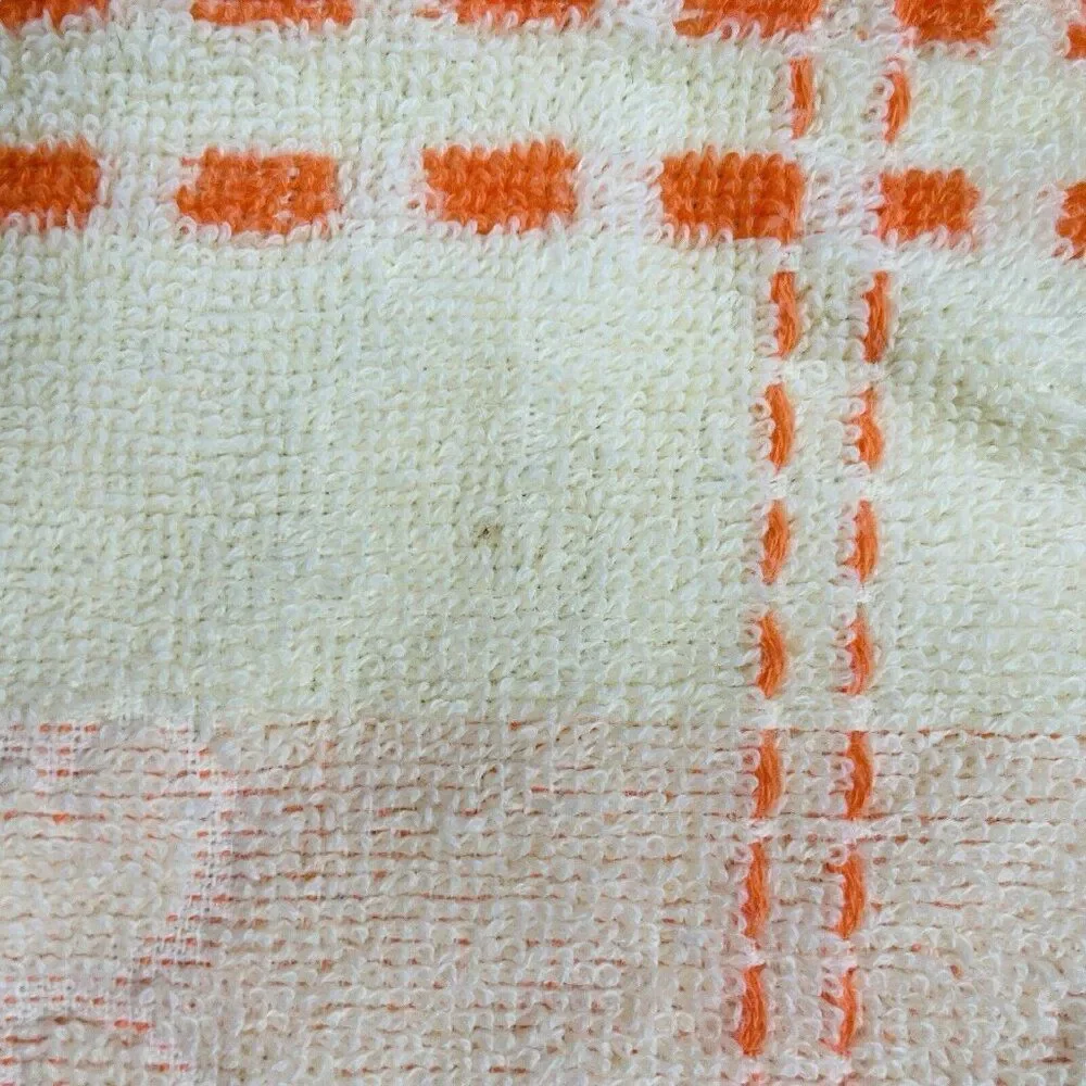 Vintage Jinlan Orange Teddy Bear Cotton Hand Towel 27 x 13 Hearts Flowers Kawaii